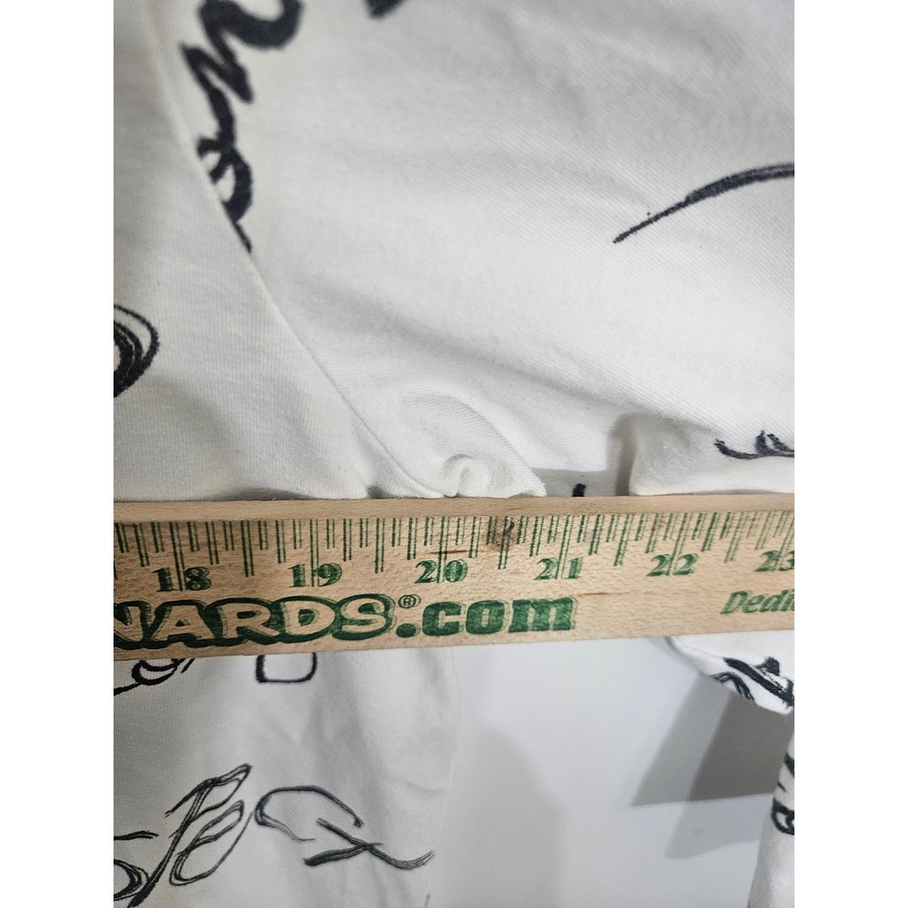 Chicos Additions White Script Print Top Kindness Joy Love 3/4 Sleeve Size 3 XL - Picture 3 of 5